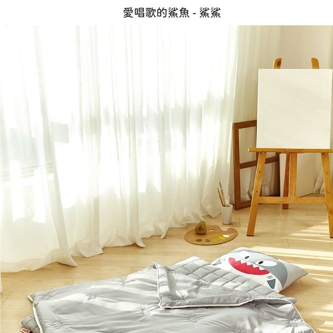 [正韓Hello HiZoo] 純手工製莫代爾防蟎抗菌兒童睡袋(枕頭+睡墊+被子)-天王鯊HH051