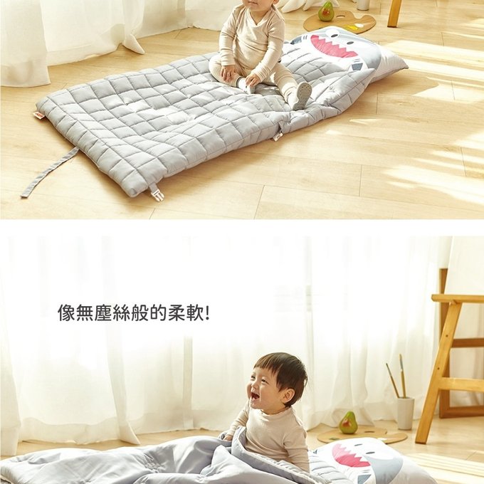[正韓Hello HiZoo] 純手工製莫代爾防蟎抗菌兒童睡袋(枕頭+睡墊+被子)-天王鯊HH051
