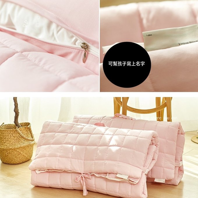 [正韓Hello HiZoo] 純手工製莫代爾防蟎抗菌兒童睡袋(枕頭+睡墊+被子)-粉紅兔HH050