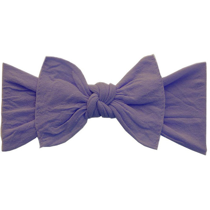 美國 baby bling 純手工極優雅細緻輕柔微彈性/毫無束縛感蝴蝶結髮帶/髮飾_經典款_灰玫紅(BB18166)