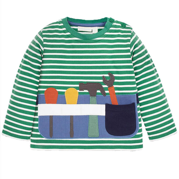 英國 JoJo Maman BeBe 嬰幼兒100%純棉長袖上衣_小小建築師_JJH3457