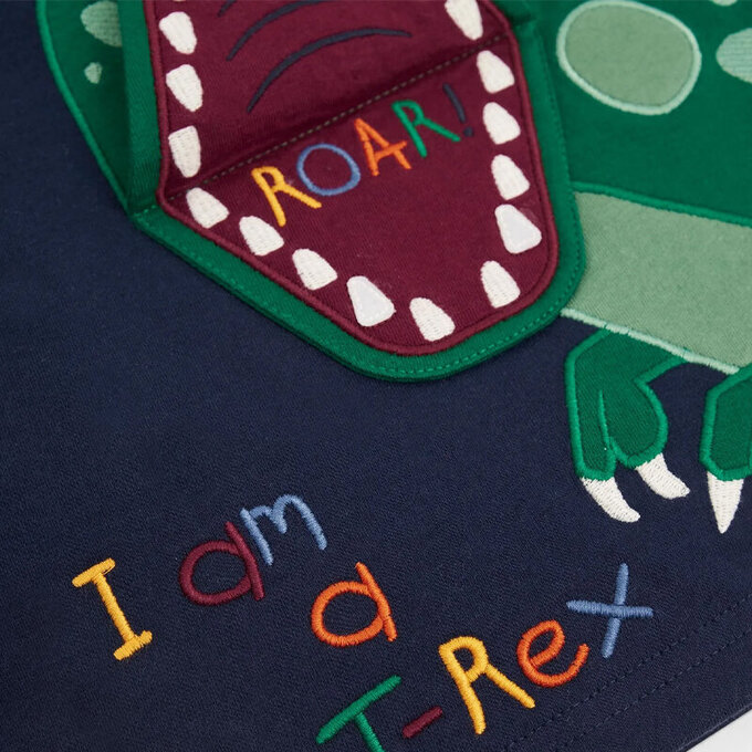 英國 JoJo Maman BeBe 嬰幼兒100%純棉長袖上衣_霸王龍_JJH3661