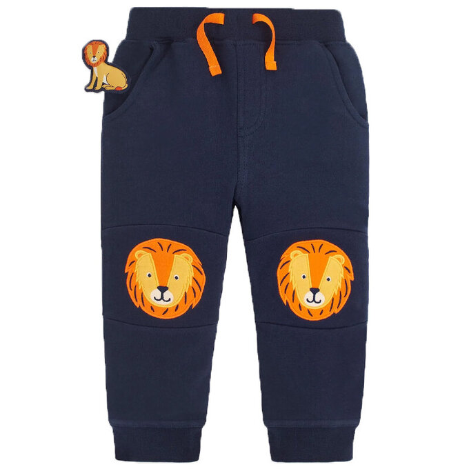 英國 JoJo Maman BeBe 保暖100%純棉長褲_獅子王_JJH3461