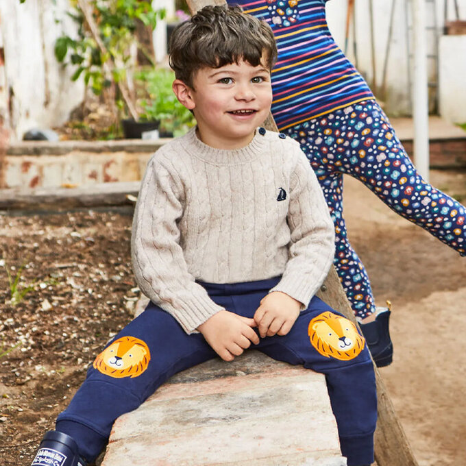 英國 JoJo Maman BeBe 保暖100%純棉長褲_獅子王_JJH3461