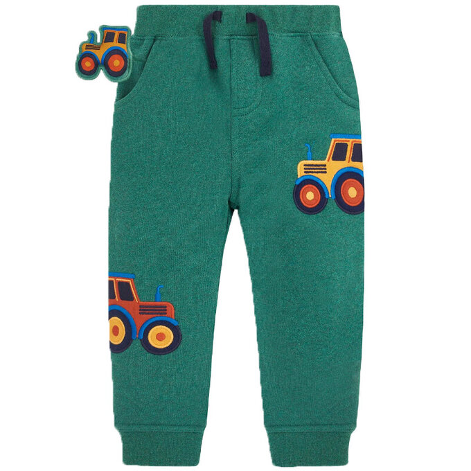 英國 JoJo Maman BeBe 保暖100%純棉長褲_牽引機_JJH3673