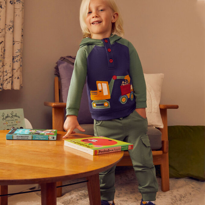 英國 JoJo Maman BeBe 100%純棉2入組工裝褲_藍綠_JJH2978