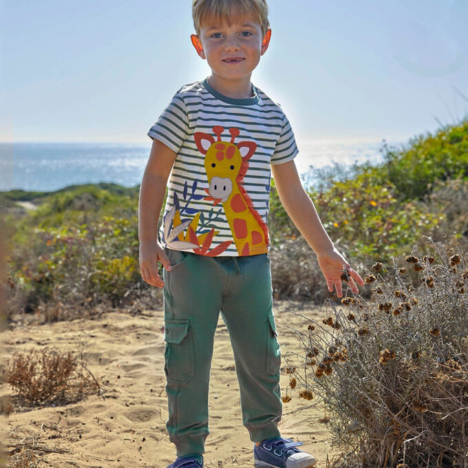 英國 JoJo Maman BeBe 100%純棉2入組工裝褲_藍綠_JJH2978