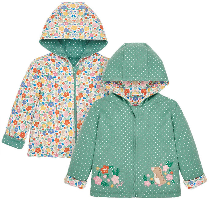 英國 JoJo Maman BeBe 雙面穿100%純棉保暖連帽外套_土撥鼠_JJH3348