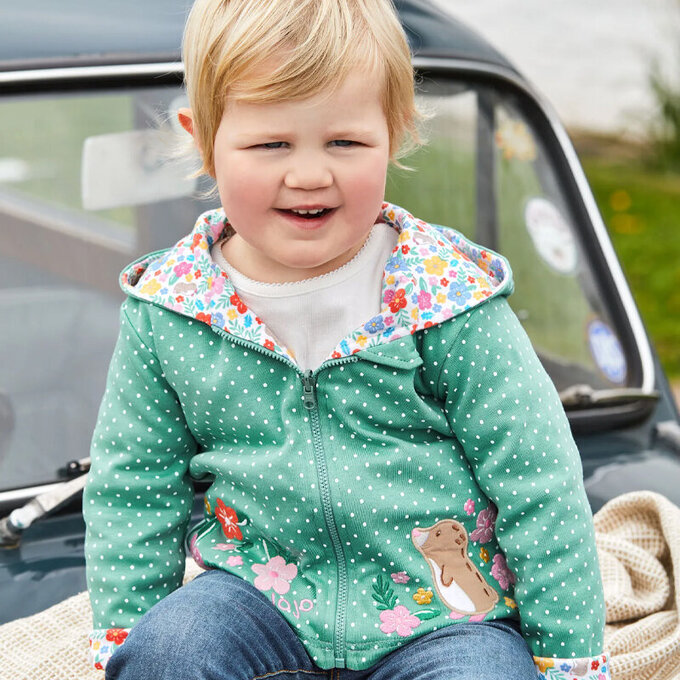 英國 JoJo Maman BeBe 雙面穿100%純棉保暖連帽外套_土撥鼠_JJH3348