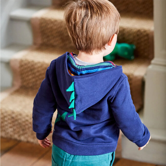 英國 JoJo Maman BeBe 100%純棉保暖連帽外套_帝王暴龍_JJH1838