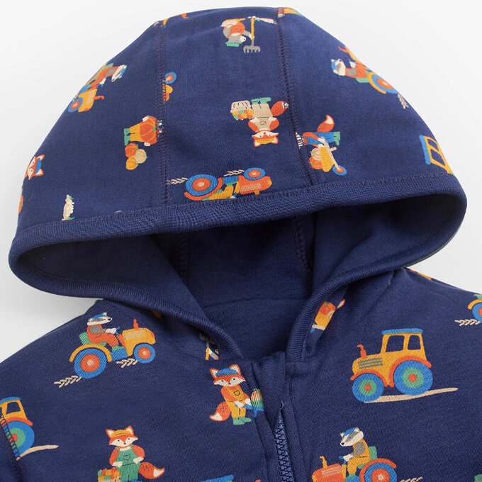 英國 JoJo Maman BeBe 雙面穿100%純棉保暖連帽外套_狐狸農夫_JJH3292