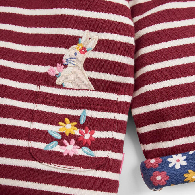 英國 JoJo Maman BeBe 雙面穿100%純棉保暖連帽外套_花卉森林_JJH3384