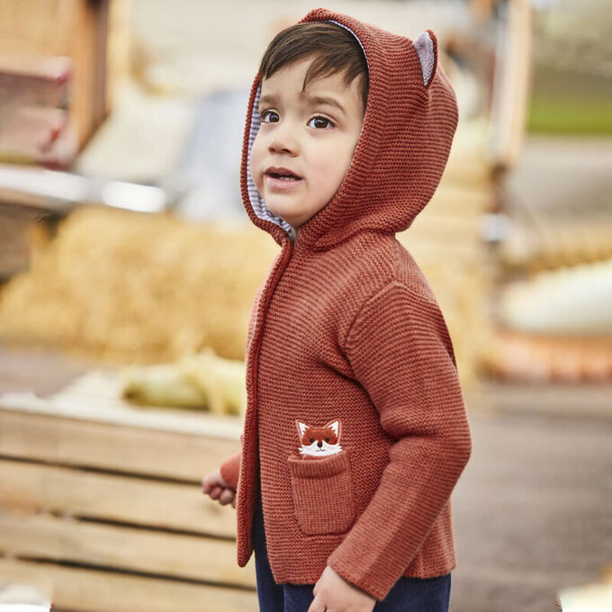 英國 JoJo Maman BeBe 開襟羊毛衫_可愛小狐狸_JJH1114