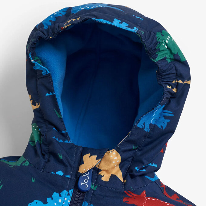 英國 JoJo Maman BeBe 雙面防風/水連帽保暖刷毛外套_恐龍樂園_JJH1807