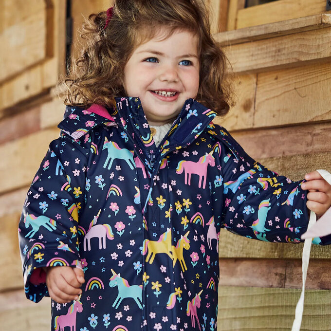 英國 JoJo Maman BeBe 防雨/防風刷毛外套_獨角獸_JJH1815