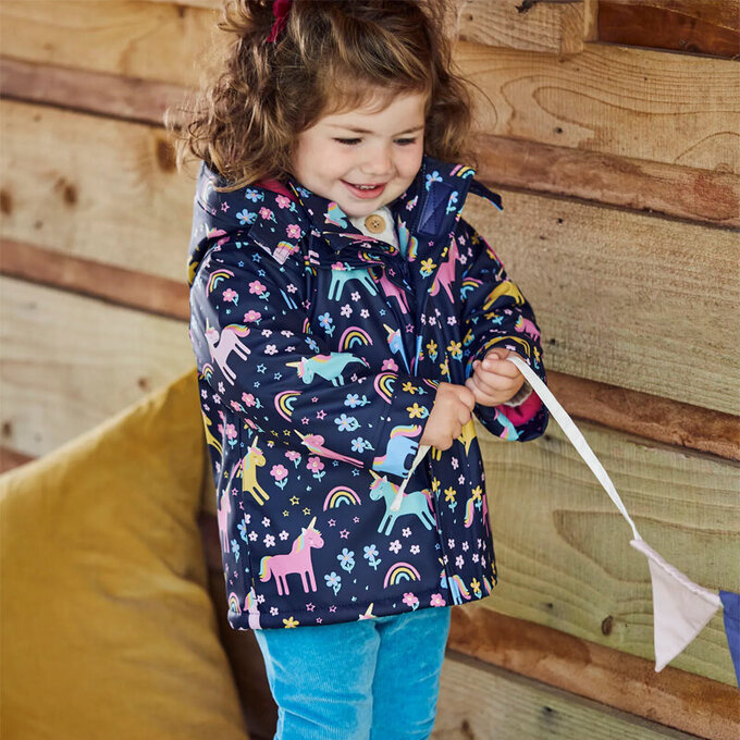 英國 JoJo Maman BeBe 防雨/防風刷毛外套_獨角獸_JJH1815