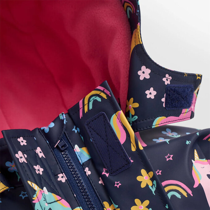 英國 JoJo Maman BeBe 防雨/防風刷毛外套_獨角獸_JJH1815