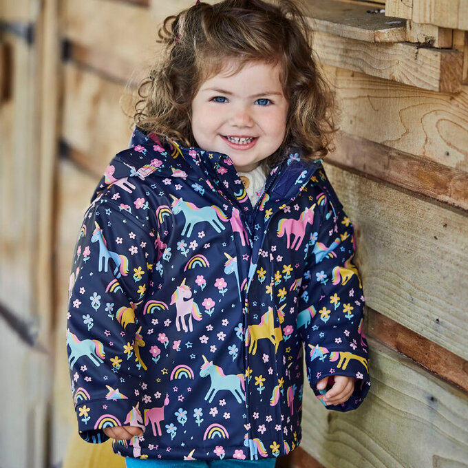 英國 JoJo Maman BeBe 防雨/防風刷毛外套_獨角獸_JJH1815