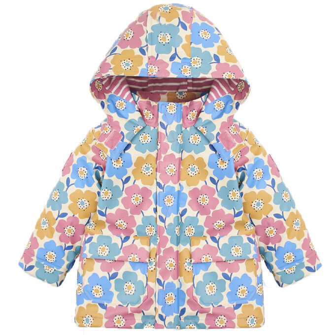 英國 JoJo Maman BeBe 三合一多功能防水保暖外套_粉彩花卉_JJH3254