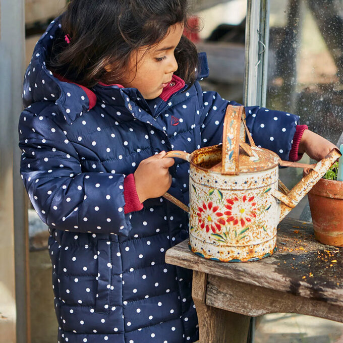 英國 JoJo Maman BeBe 鋪棉蓬鬆保暖刷毛外套_水玉點點_JJE5613