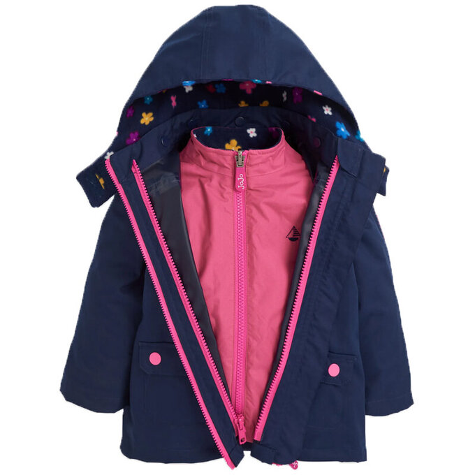 英國 JoJo Maman BeBe 四合一多功能防水保暖連帽外套_藍雪花_JJH2162