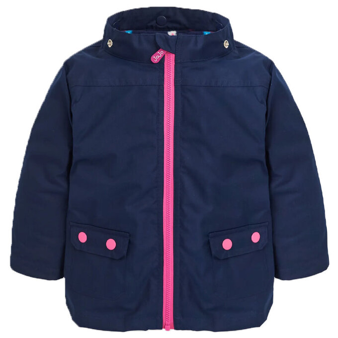 英國 JoJo Maman BeBe 四合一多功能防水保暖連帽外套_藍雪花_JJH2162