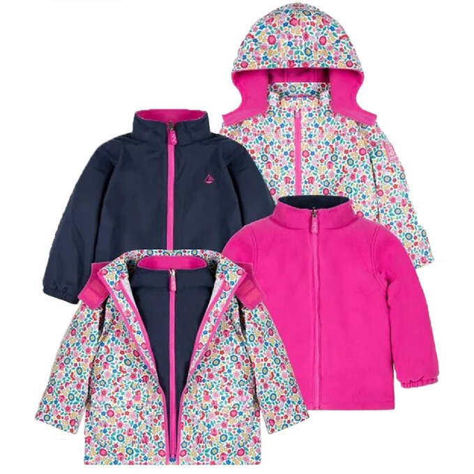 英國 JoJo Maman BeBe 四合一多功能防水保暖連帽外套_花海_JJH3251