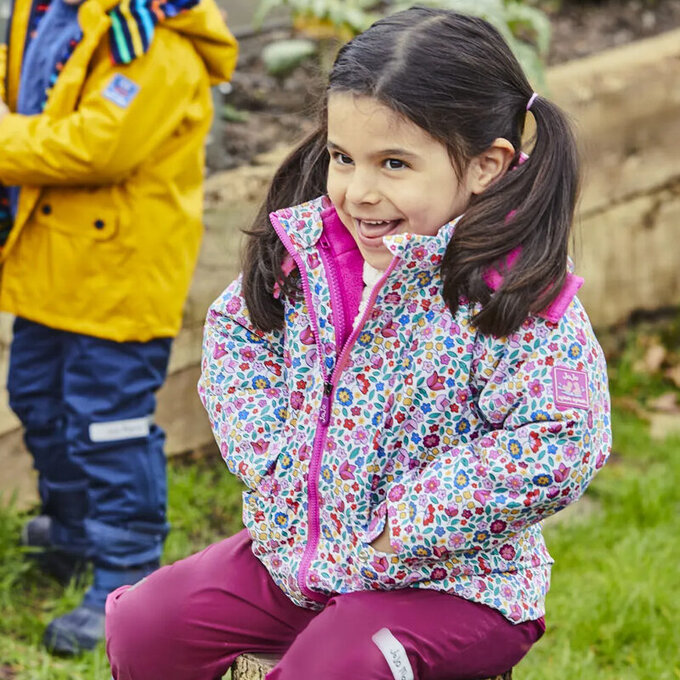 英國 JoJo Maman BeBe 四合一多功能防水保暖連帽外套_花海_JJH3251
