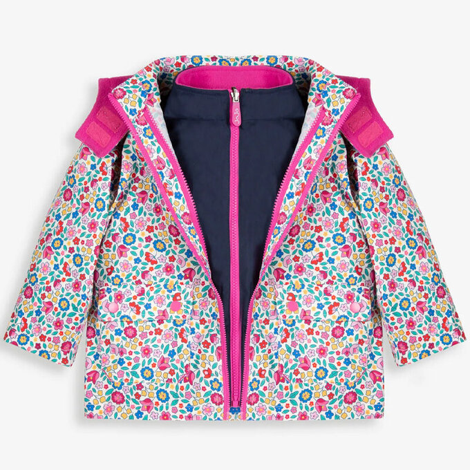 英國 JoJo Maman BeBe 四合一多功能防水保暖連帽外套_花海_JJH3251