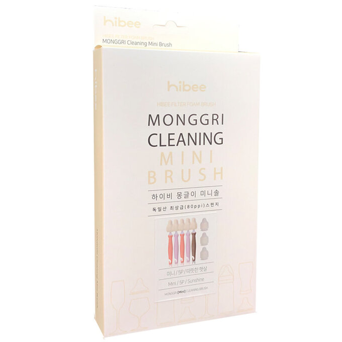 【5入組】正韓 hibee 極細緻奶嘴/奶瓶/杯蓋螺旋/各種細縫 海綿隙縫刷 _暖色系 HFB001W