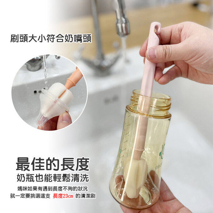 【5入組】正韓 hibee 極細緻奶嘴/奶瓶/杯蓋螺旋/各類杯具 海綿隙縫刷_冷色系 HFB002C