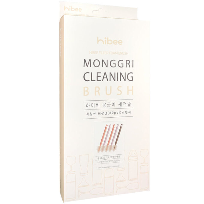 【5入組】正韓 hibee 極柔細水壺/杯子/保溫瓶/奶瓶 萬用海綿刷_雲朵款_暖色系 HFB003W