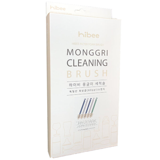 【5入組】正韓 hibee 極柔細水壺/杯子/保溫瓶/奶瓶 萬用海綿刷_雲朵款_冷色系 HFB003C