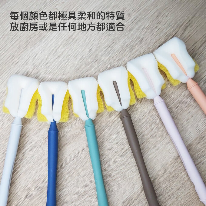 【5入組】正韓 hibee 極柔細水壺/杯子/保溫瓶/奶瓶 萬用海綿刷_棉花糖款_暖色系 HFB004W