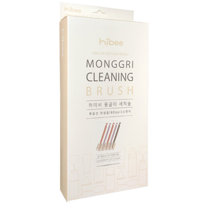 【5入組】正韓 hibee 極柔細水壺/杯子/保溫瓶/奶瓶 萬用海綿刷_棉花糖款_暖色系 HFB004W