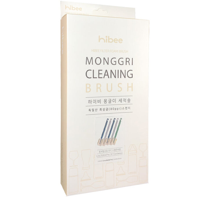 【5入組】正韓 hibee 極柔細水壺/杯子/保溫瓶/奶瓶 萬用海綿刷_棉花糖款_冷色系 HFB004C