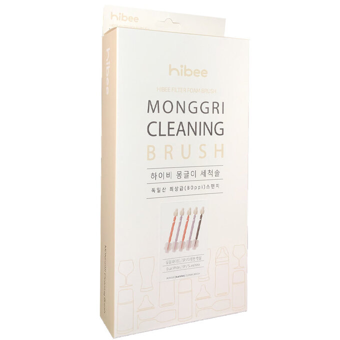 【5入組】正韓 hibee 極柔細水壺/杯子/保溫瓶/奶瓶 雙面萬用海綿刷_雙頭雲朵海綿刷+海綿隙縫刷_暖色系 HFB005W