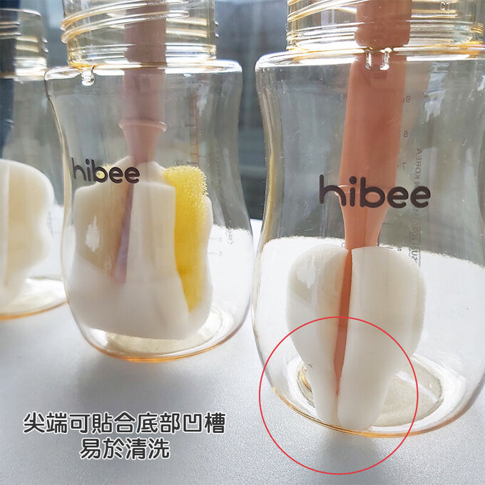 正韓 hibee 極柔細各類水瓶/水壺/保溫瓶/奶瓶 萬用海綿刷(旋轉型)+海綿隙縫刷+吸管刷(天空藍)  HFB0103S2 (兩套)
