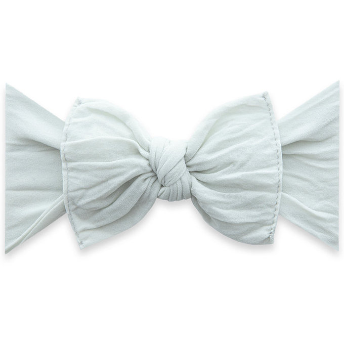 美國 baby bling 純手工極優雅細緻輕柔微彈性/毫無束縛感蝴蝶結髮帶/髮飾_經典款_霧灰_BBCK023