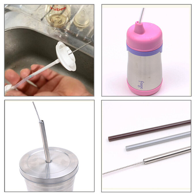 正韓 hibee 極柔細各類水瓶/水壺/奶瓶 廚房萬用海綿刷(旋轉型)+茶壺嘴刷+吸管刷(藍) HTB002S