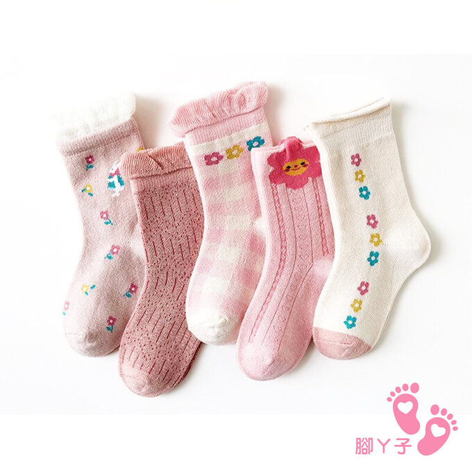 【腳ㄚ子】兒童棉質中筒襪_花花公主_ilb005