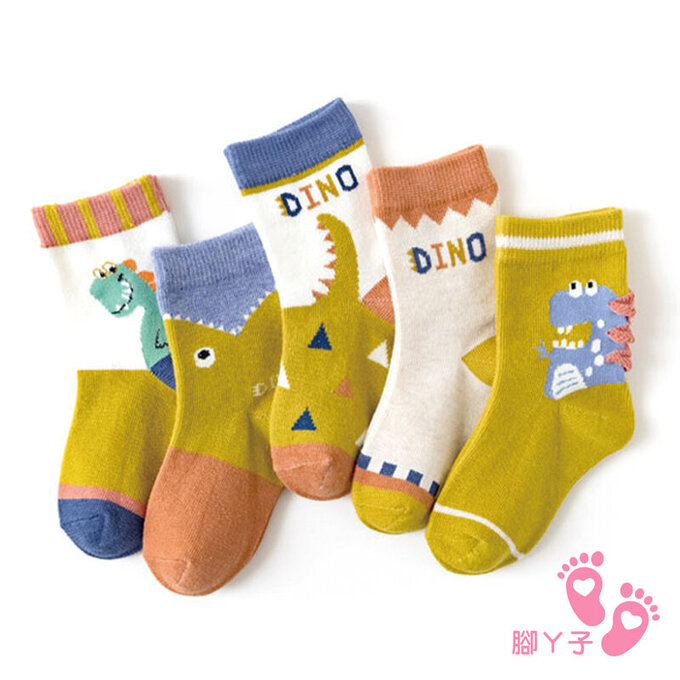 【腳ㄚ子】兒童棉質中筒襪_俏皮萌龍_ilb009