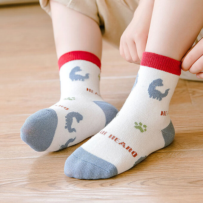 【腳ㄚ子】兒童棉質中筒襪_恐龍寶寶_ilb010