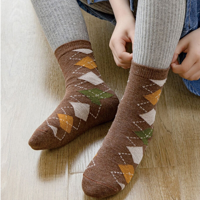 【腳ㄚ子】兒童棉質中筒襪_紳士熊寶_ilb011