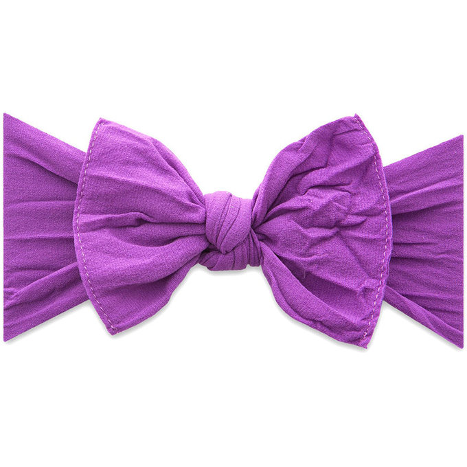 美國 baby bling 純手工極優雅細緻輕柔微彈性/毫無束縛感蝴蝶結髮帶/髮飾_經典款_葡萄紫_BBCK027