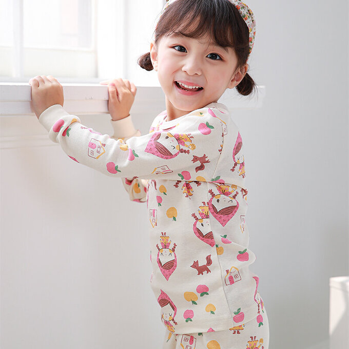 正韓 Cogibu 極舒適無螢光劑 100% 有機棉幼兒/兒童睡衣/家居服套裝組_小紅帽_CGA005