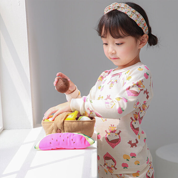 正韓 Cogibu 極舒適無螢光劑 100% 有機棉幼兒/兒童睡衣/家居服套裝組_小紅帽_CGA005