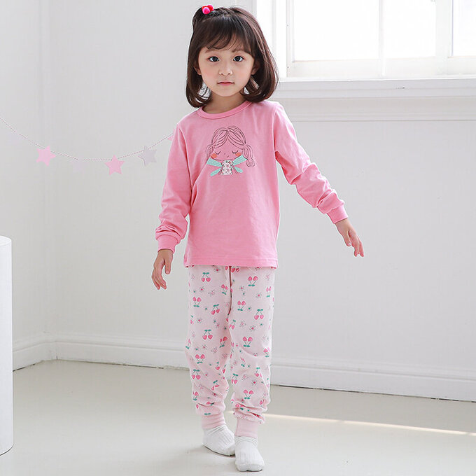 正韓 Cogibu 極舒適無螢光劑 100% 有機棉幼兒/兒童睡衣/家居服套裝組_小仙子_CGB005