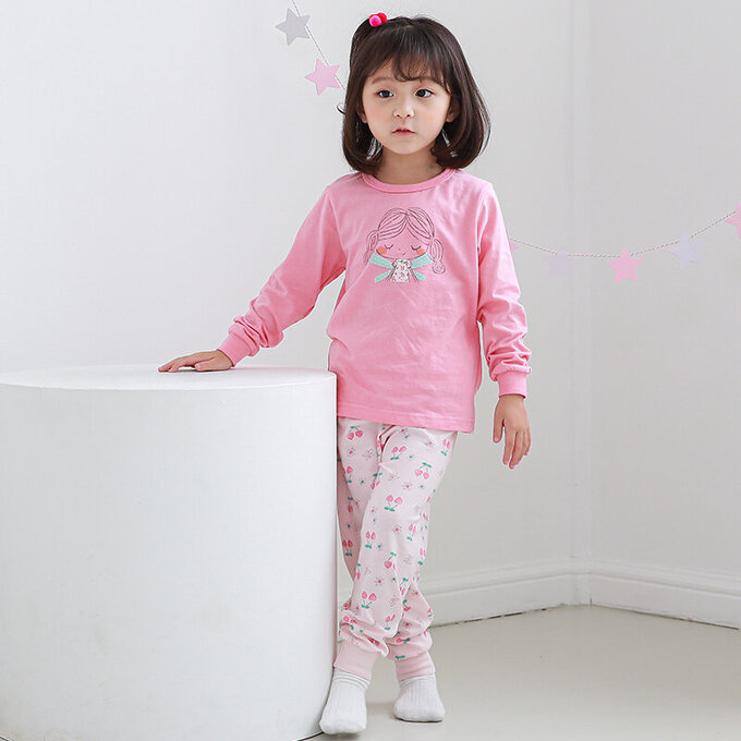 正韓 Cogibu 極舒適無螢光劑 100% 有機棉幼兒/兒童睡衣/家居服套裝組_小仙子_CGB005