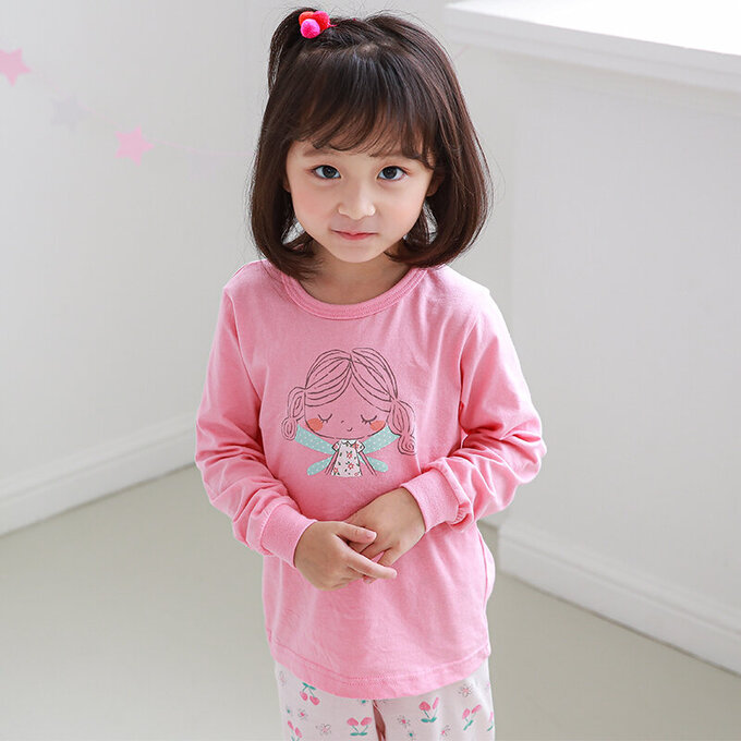 正韓 Cogibu 極舒適無螢光劑 100% 有機棉幼兒/兒童睡衣/家居服套裝組_小仙子_CGB005